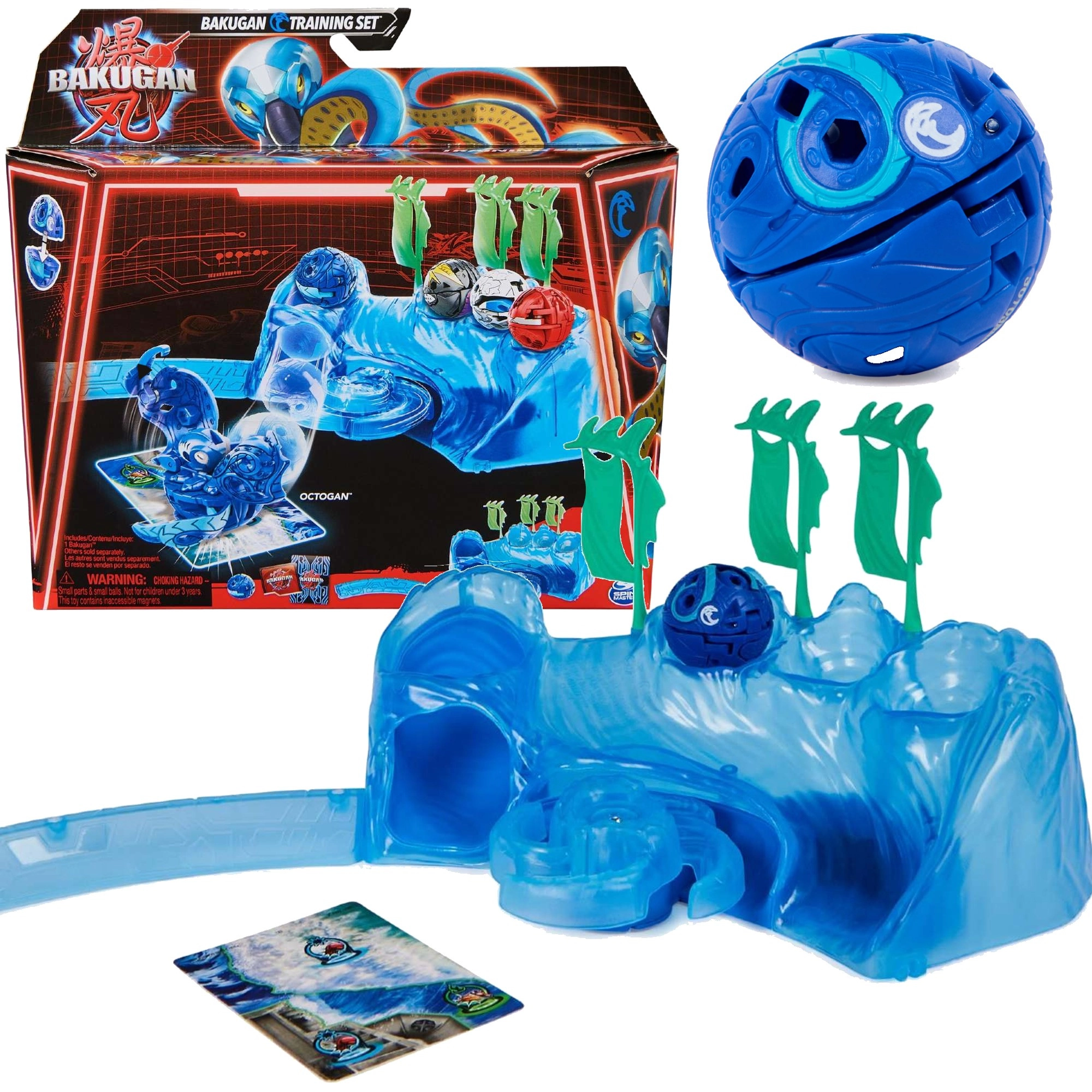 Bakugan Training Set s figurkou Octogan Aquatic Clan modrý – strategická hra