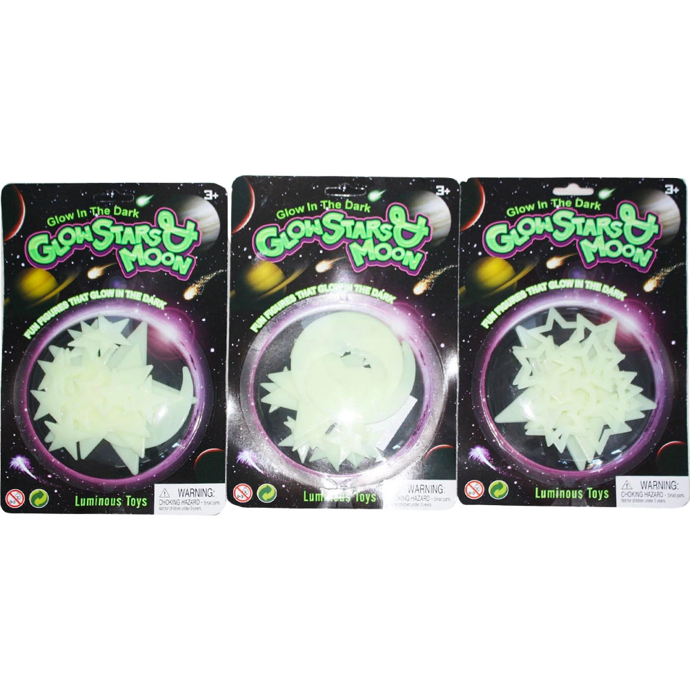 Svítící plastová dekorace měsíc a hvězdy - 3 druhy