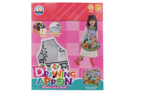 Malovací zástěra s motivem rozkvetlé zahrádky