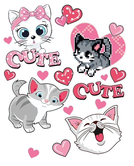 Velký list Candy Cats k vytištění