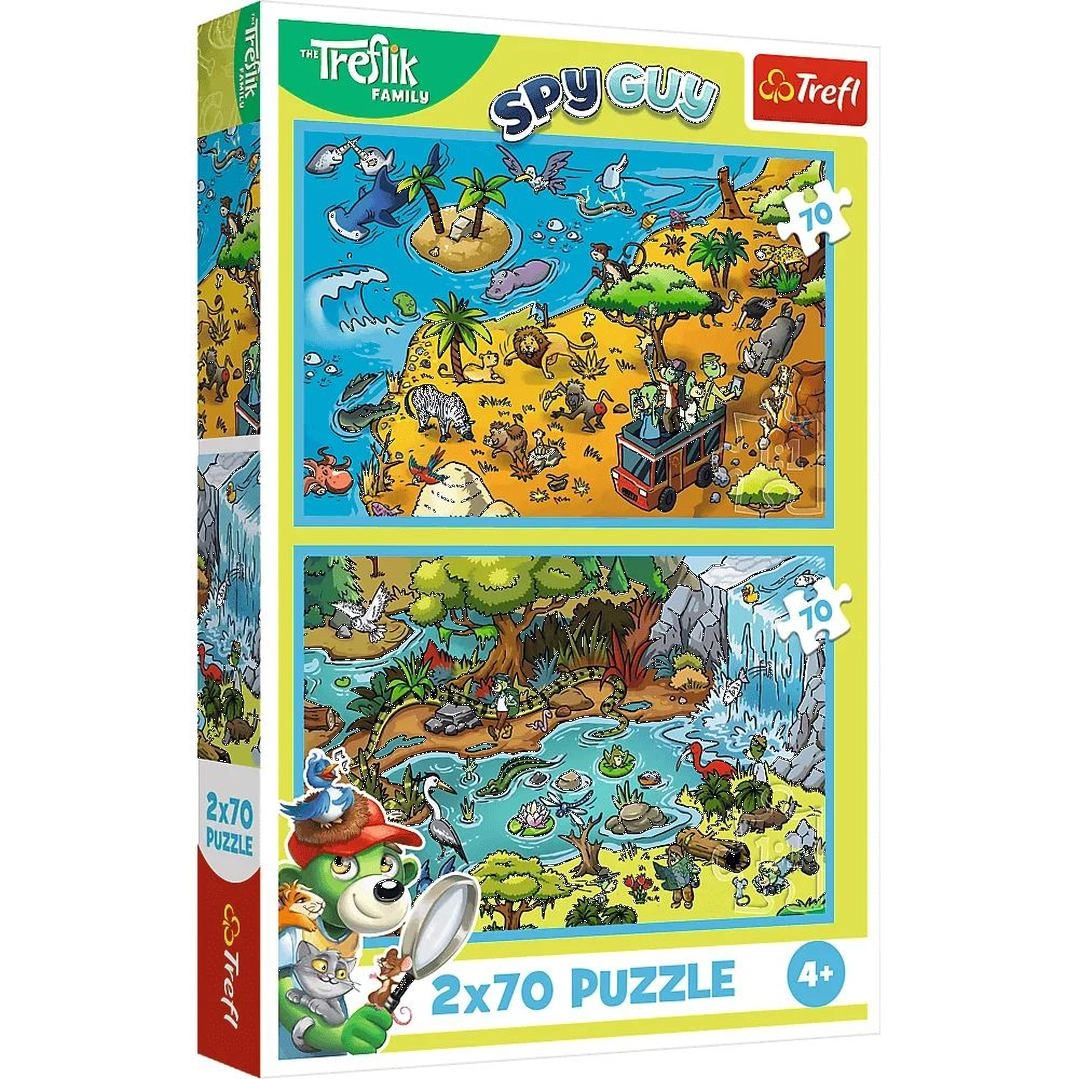Puzzle Treflíci v zemi zvířat 2x70 dílků