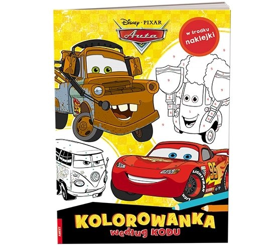 Disney Pixar Auta – omalovánky podle kódu se samolepkami