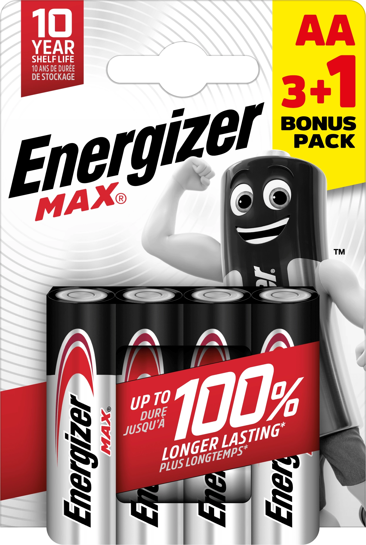 Alkalické baterie ENERGIZER Max AA 4 ks (3+1 zdarma)