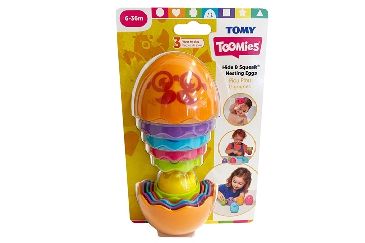 TOMY Toomies schovávací a pískací skládací vajíčka