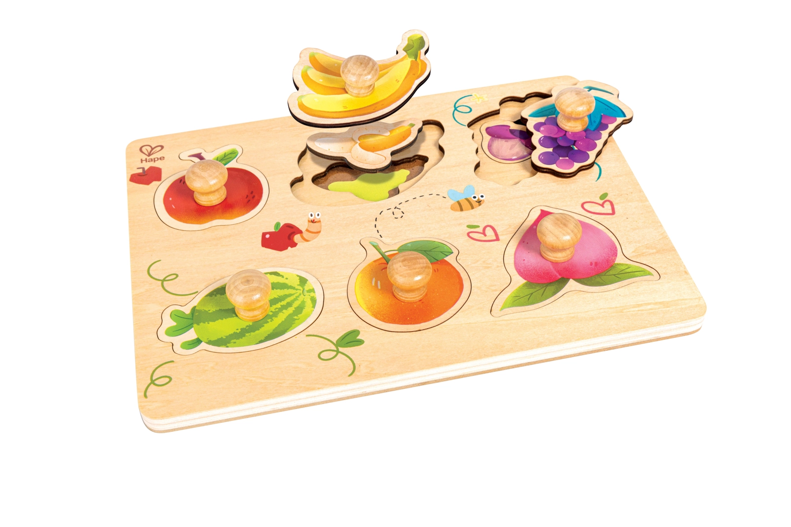 Levně Hape Puzzle s úchyty ovoce