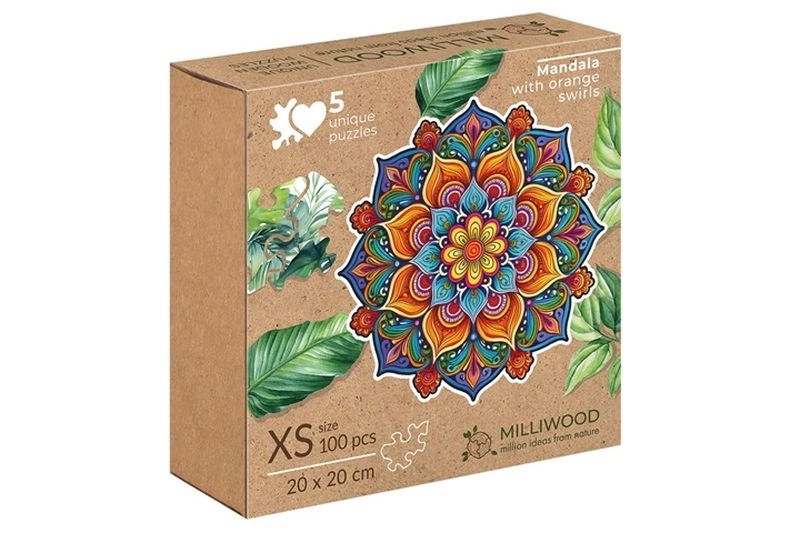 Milliwood peace & harmony mandala radosti – puzzle 100 dílků s nepravidelným okrajem