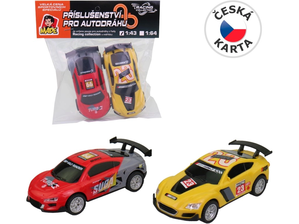Náhradní autíčka pro autodráhu 1:43 – 2 ks