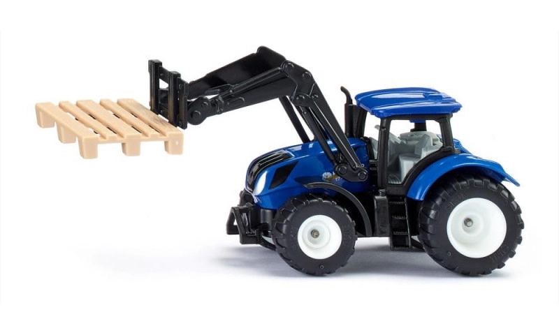 Levně Siku traktor New Holland s paletovými vidlemi a paletou