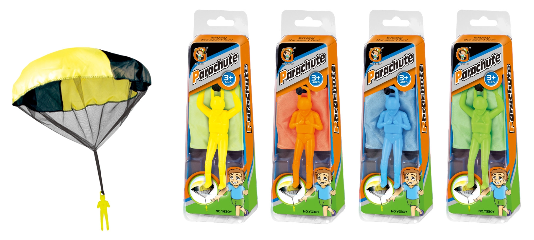 Házecí figurka s padákem 51 cm – různé barvy