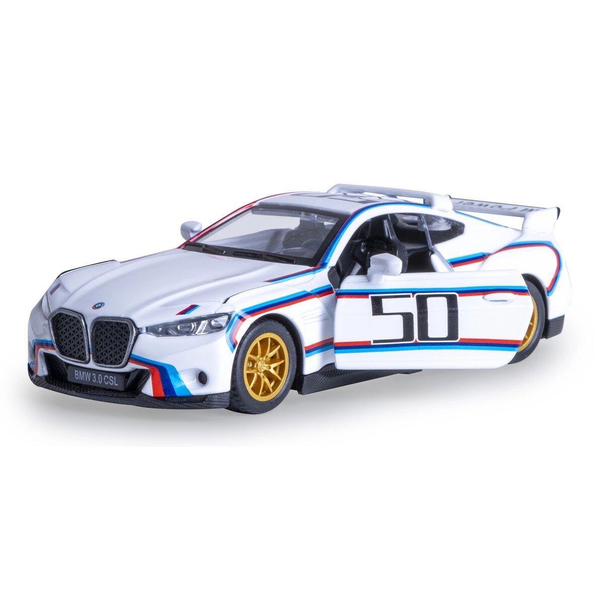 Kovový model BMW 3.0 CSL Batmobile v měřítku 1:42 bílý