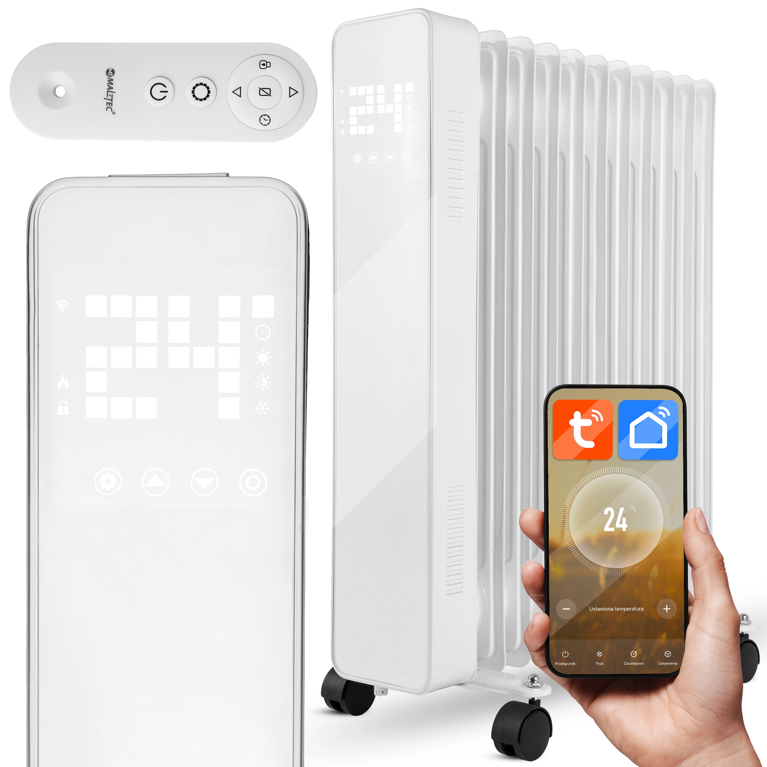 Olejový radiátor MalTec Premium ProOil 2500W s Wi‑Fi