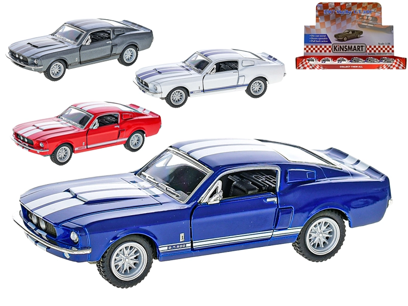 Kovový model auta Ford Shelby GT500 1967 1:38 s otevíracími dveřmi a pull-back
