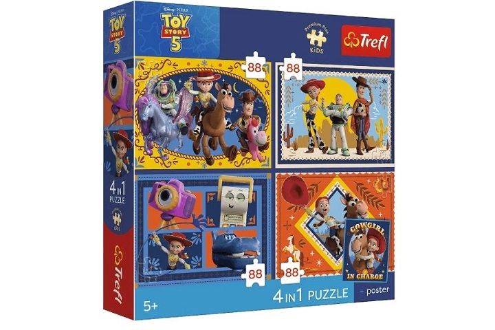 Trefl premium plus dětské puzzle 4v1 čas hraček 4x88 dílků