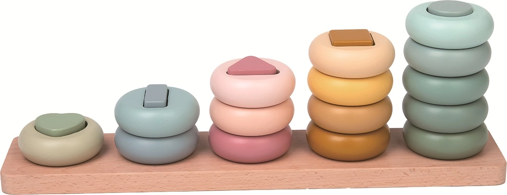 2kids toys dřevěná nasazovačka tvarů – pastelová montessori hračka