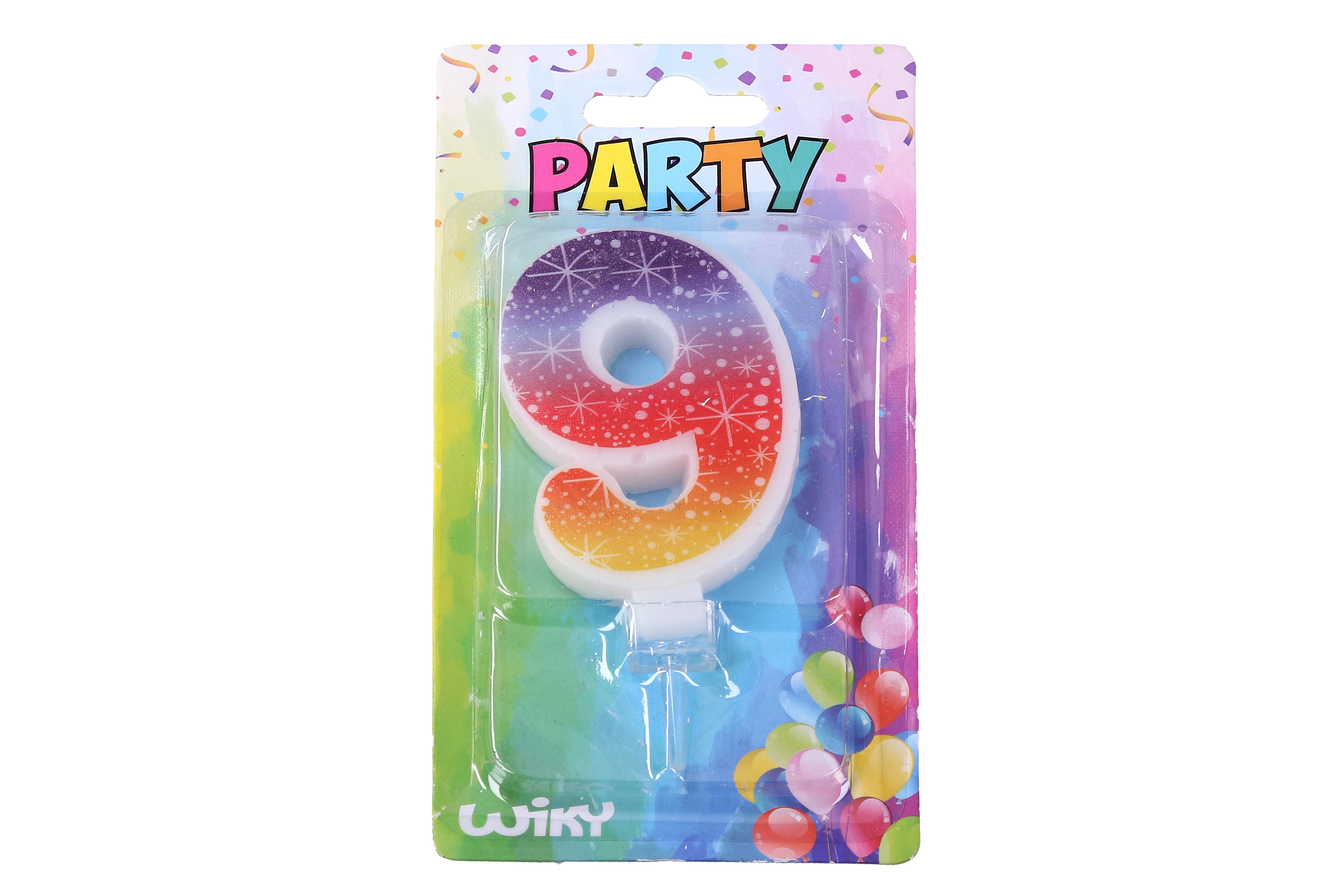 Levně Wiky Párty svíčka číslo 9 Duha