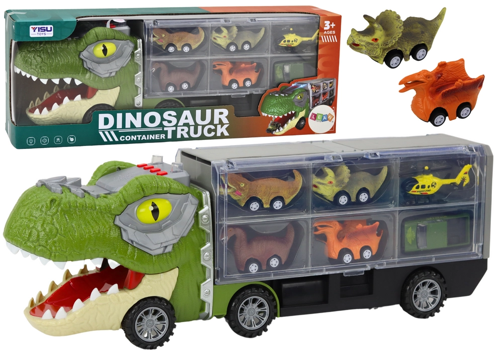 Lean Toys Přepravní automobil Dinosaurus se zvuky
