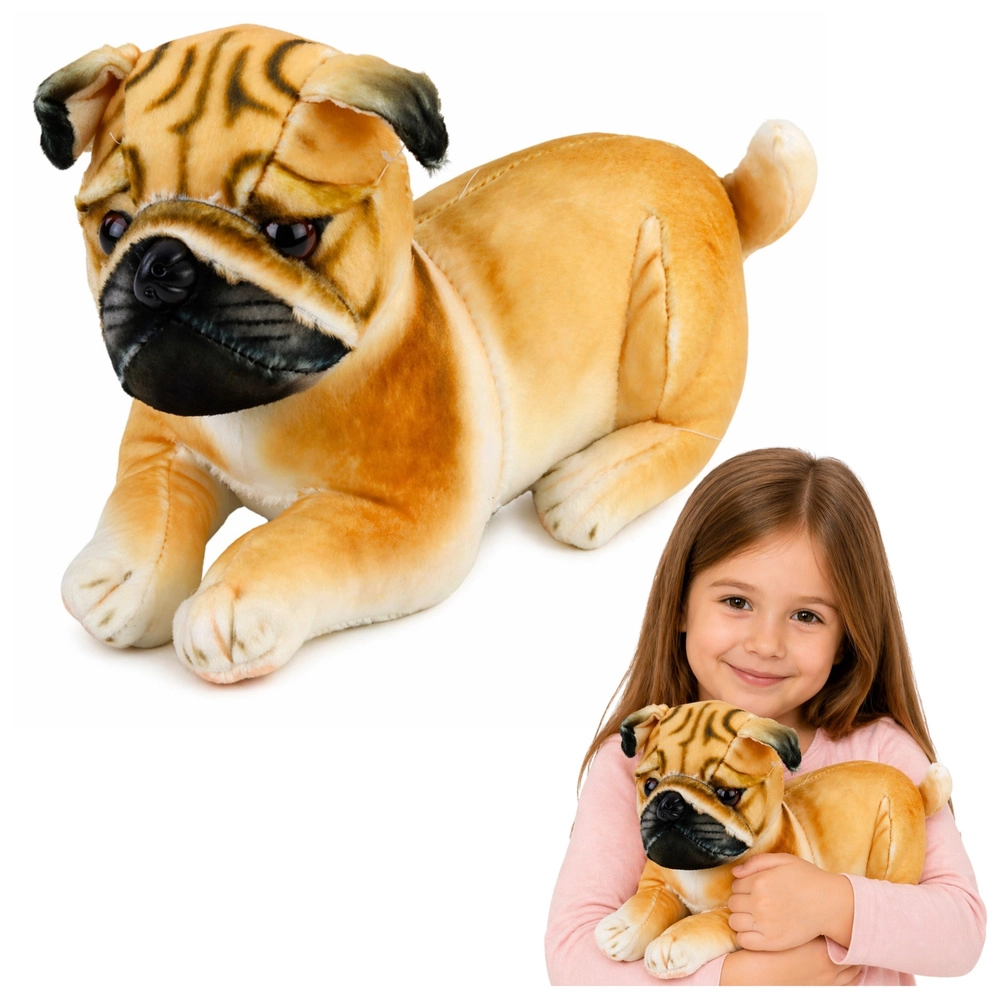Plyšový mops 25 cm realistický pejsek na mazlení