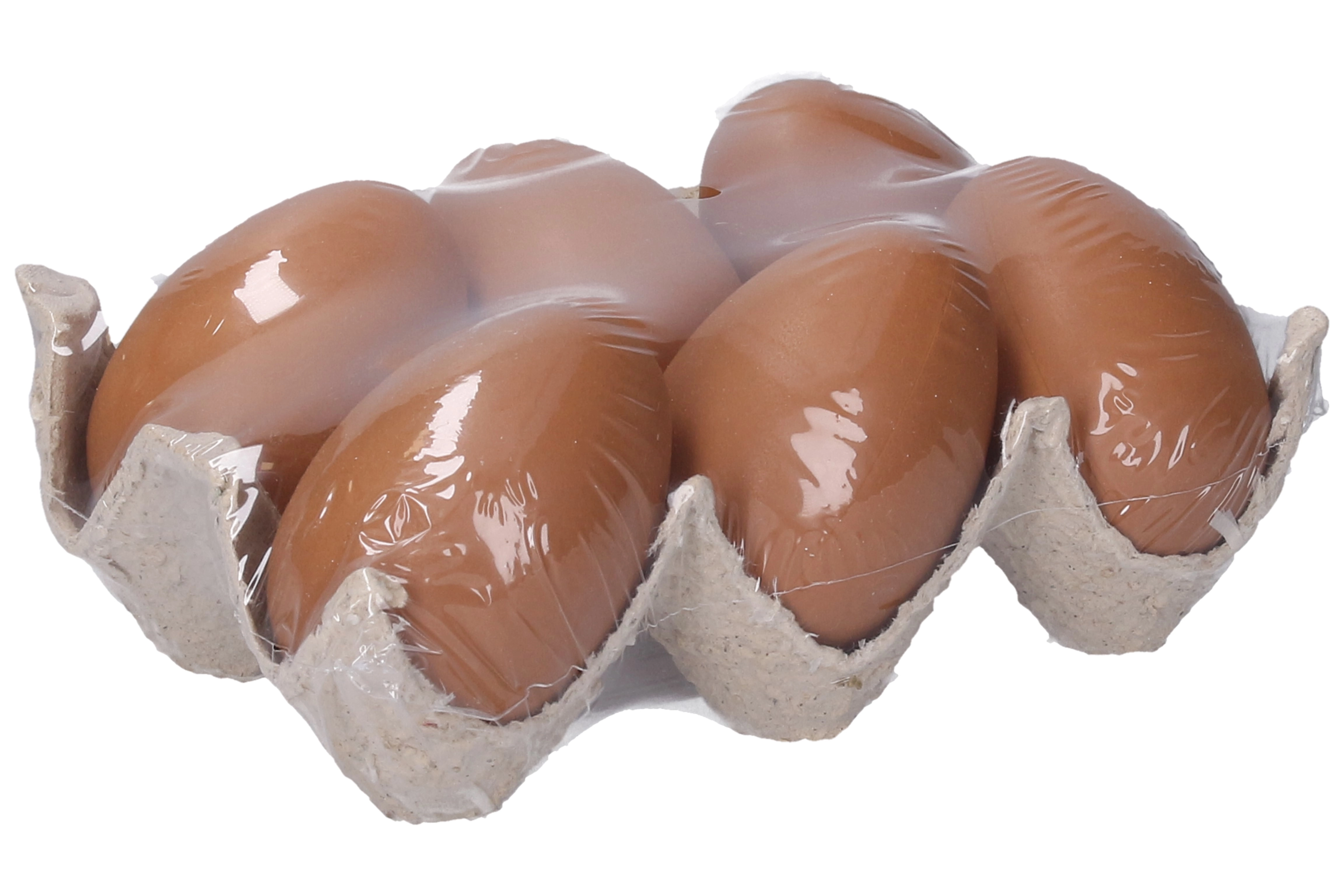 Levně Wiky Vajíčko dekorační plastové hnědé 6 cm, 6ks