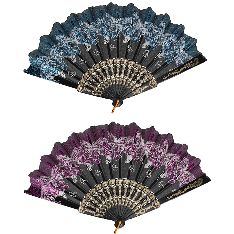 Vzorovaný skládací vějíř pro děti 23 cm