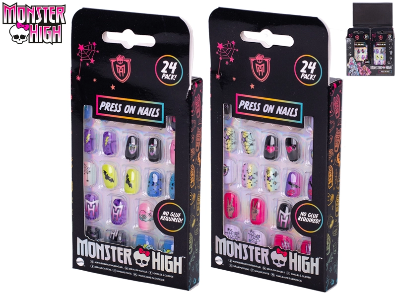 Nalepovací dětské nehty MONSTER HIGH – 24 ks bez lepidla