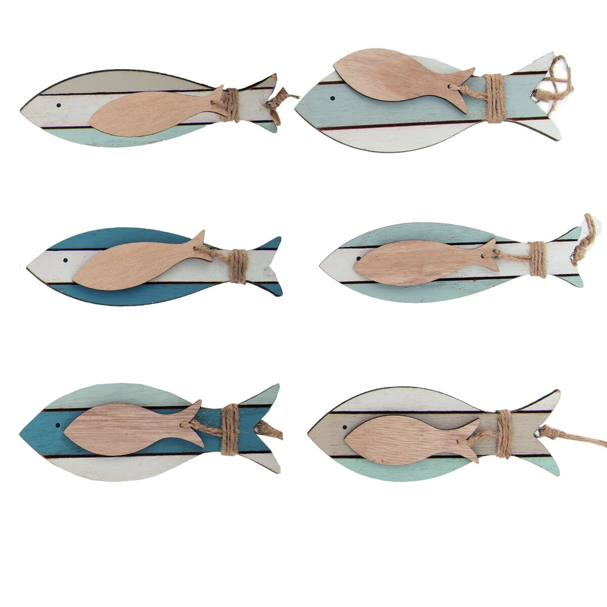 Závěsná dřevěná dekorace Ryba SEA 15 cm