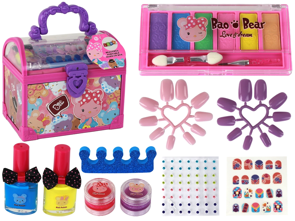 Kosmetická sada Kufr Růžová DIY Makeup Nehtové doplňky