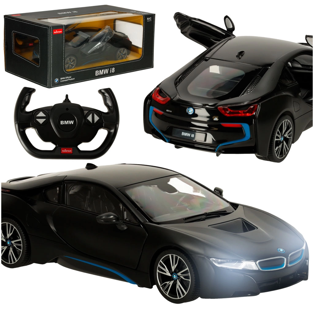 rc auto RASTAR bmw i8 1:14 s otevíracími dveřmi – černé