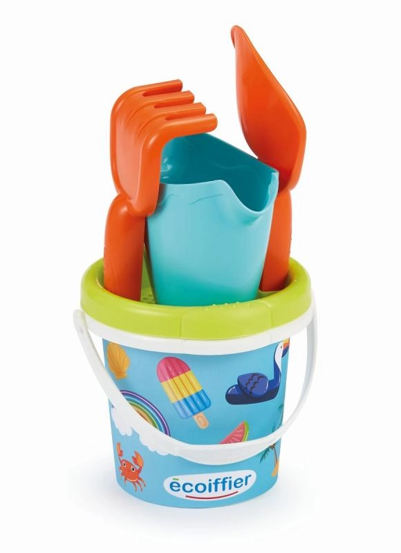 Ecoiffier Kyblíček Holidays s konvičkou a příslušenstvím, 12 cm