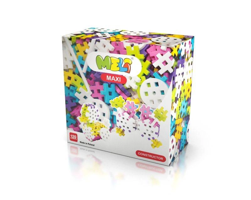 Stavebnice Meli Maxi Constructor růžová 120 ks