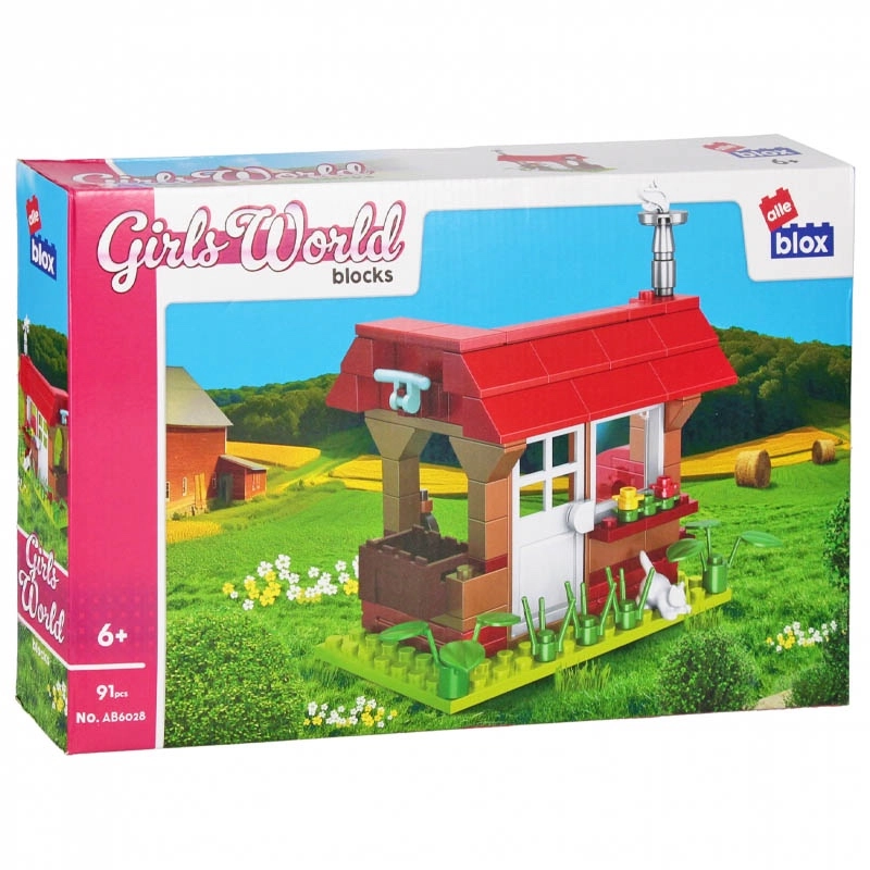 Stavebnice dívčí domeček z kostek 91 dílků