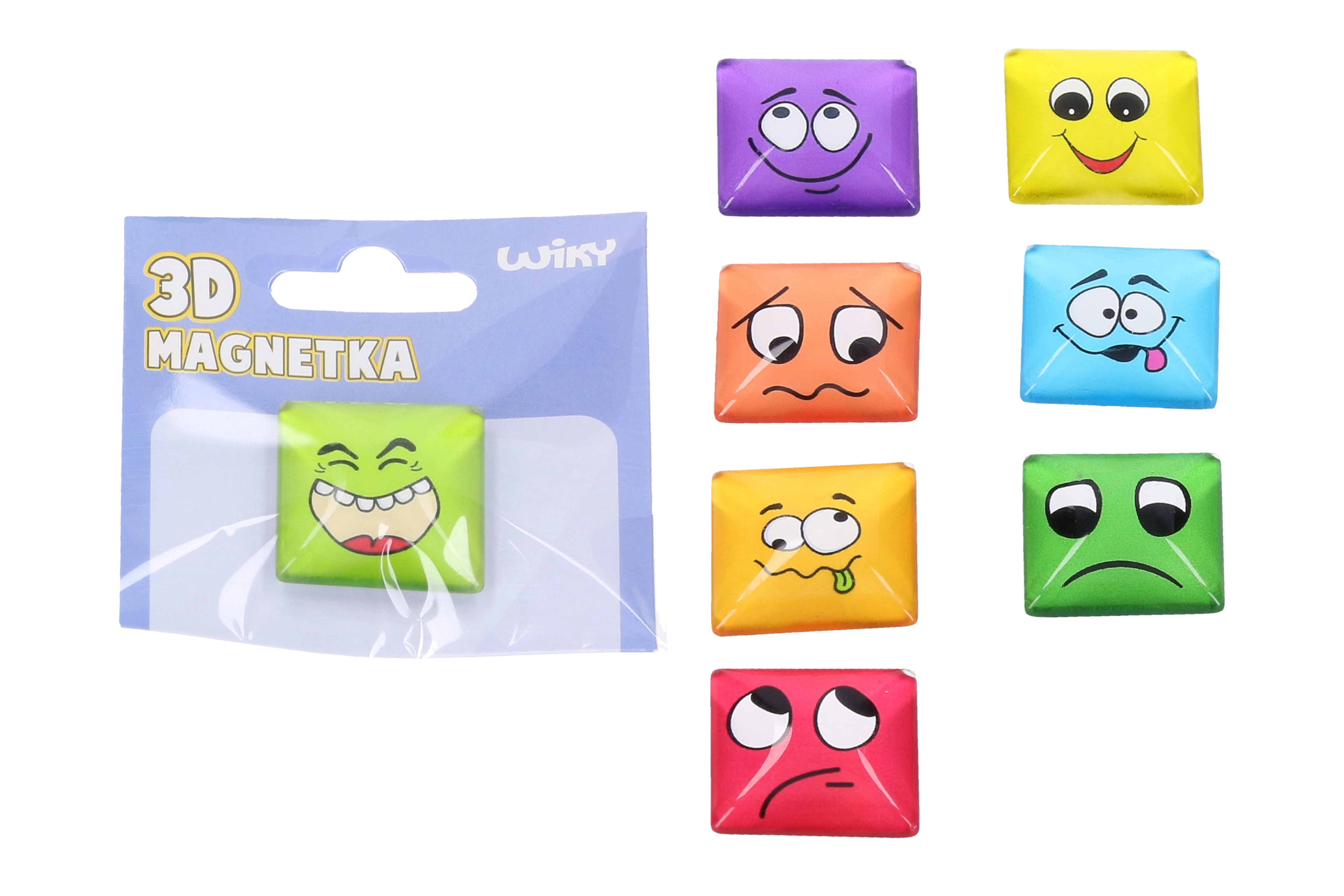 Skleněný magnet obličej 3 cm – mix barev a smajlíků