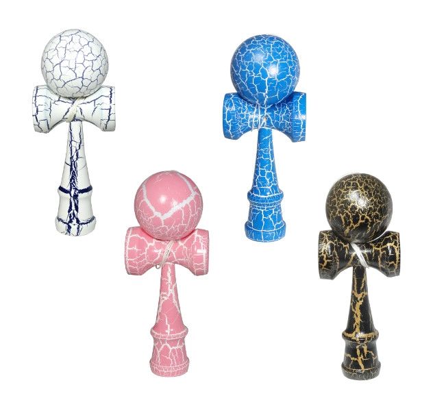 Kendama – tradiční japonská dřevěná hračka, barevný mix