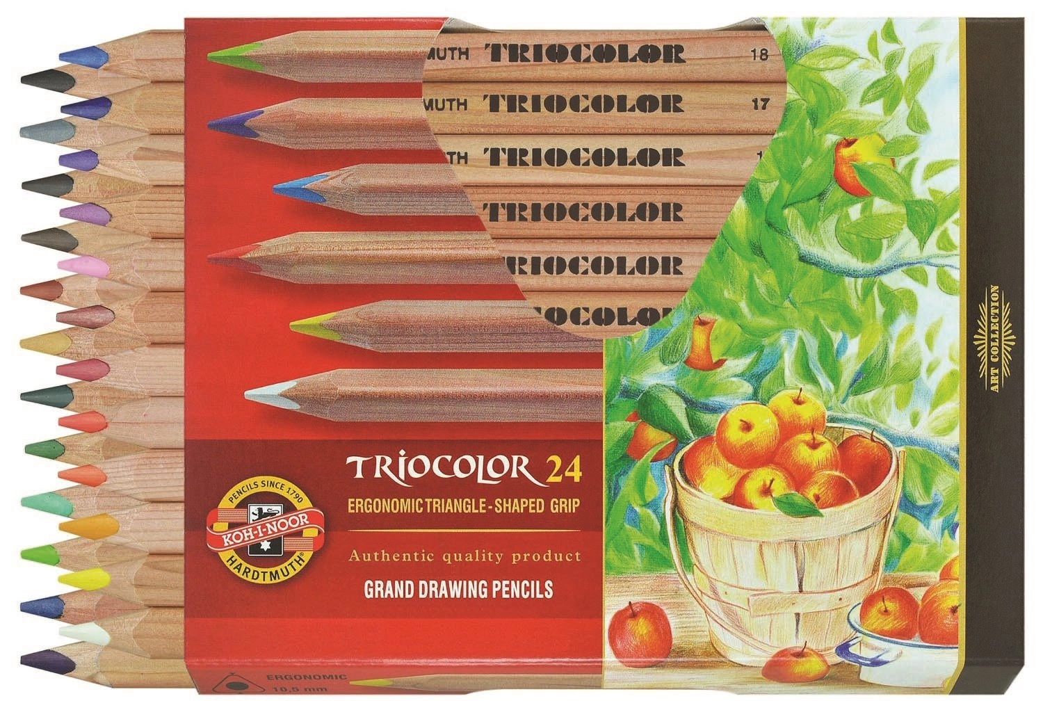Levně Trojhranné silné pastelky KOH-I-NOOR Triocolor Natur, 24 ks
