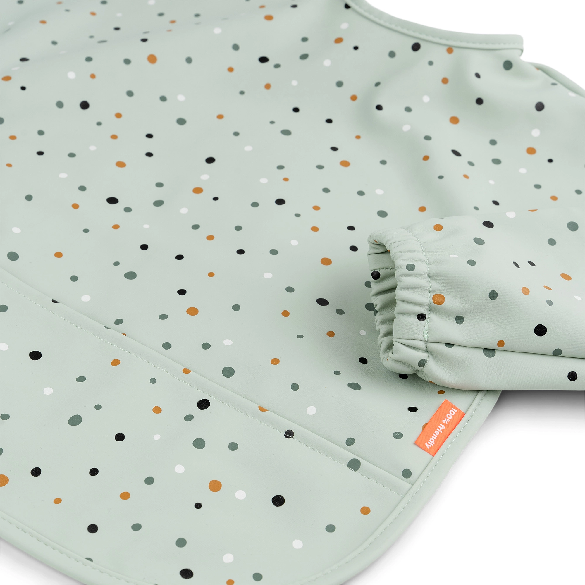 Done by Deer bryndáček s rukávy a kapsou Happy dots zelený