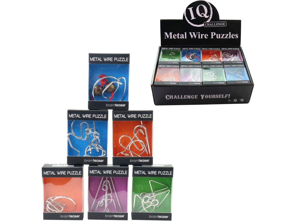 Kovové hlavolamy do ruky, mix druhů – 24 ks v displeji