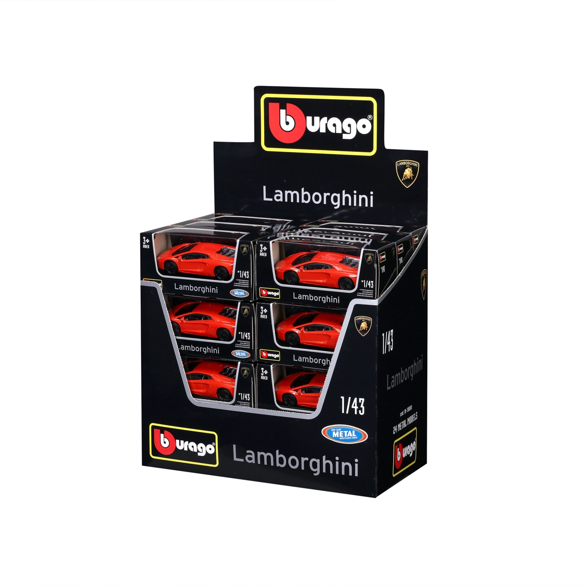 Bburago - Auta Street Fire, Lamborghini, display 24ks, 1:43