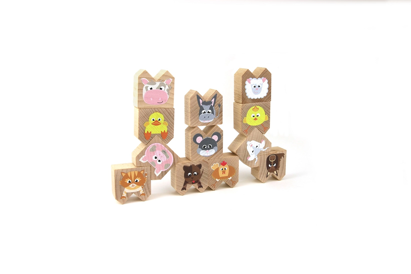 Dřevěná balanční hra domácí zvířátka