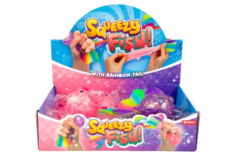 Mačkací třpytivá rybka 12 cm – antistresová hračka