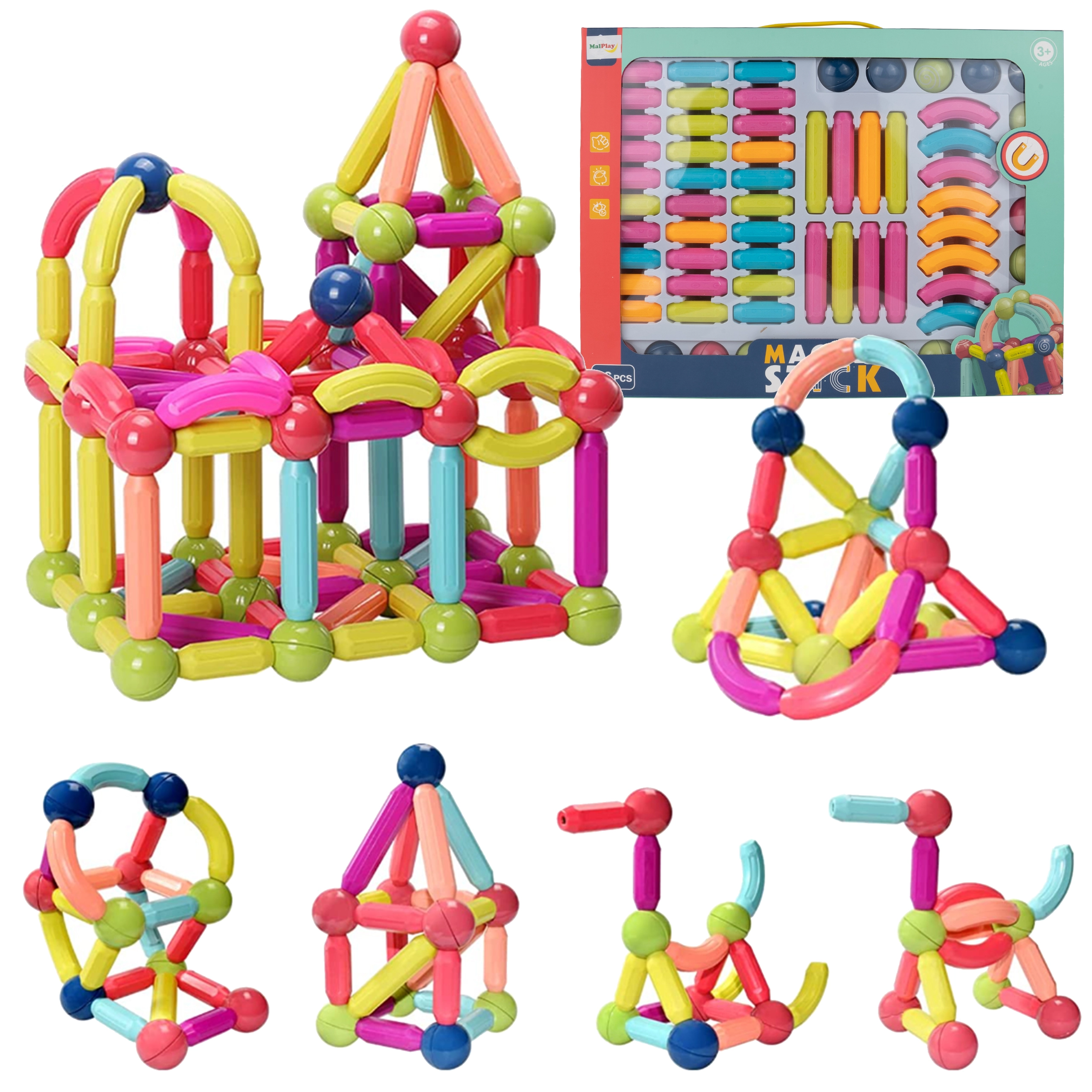 Magnetické stavebnice 66 dílů