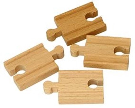 Levně Babu vláčky – rovná dřevěná kolej 5 cm, 6 ks