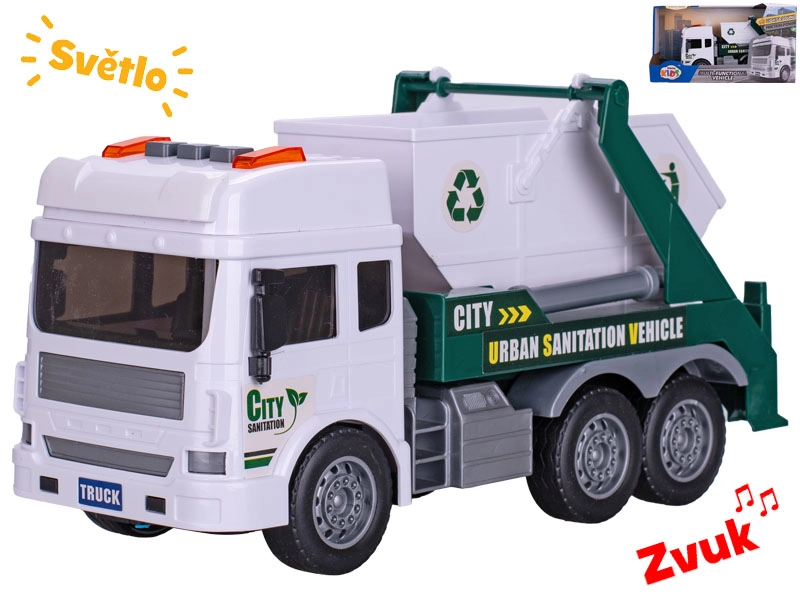 Popelářské auto se setrvačníkem a kontejnerem 28 cm