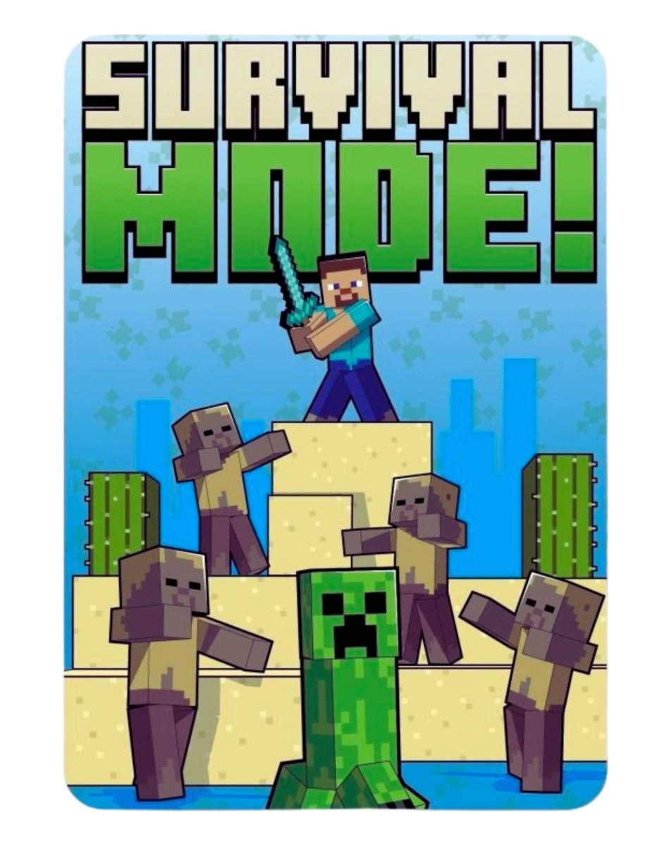 Flísová deka Minecraft 100 × 140 cm - 1 kus