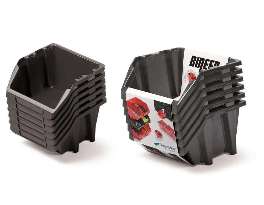 Levně PROSPERPLAST Set plastových úložných boxů 6ks BINEER SHORT SET 214 x 198 x 238 cmčerný
