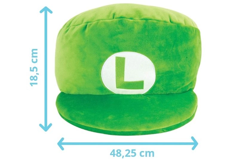 TOMY Nintendo Super Mario plyšová čepice Luigi
