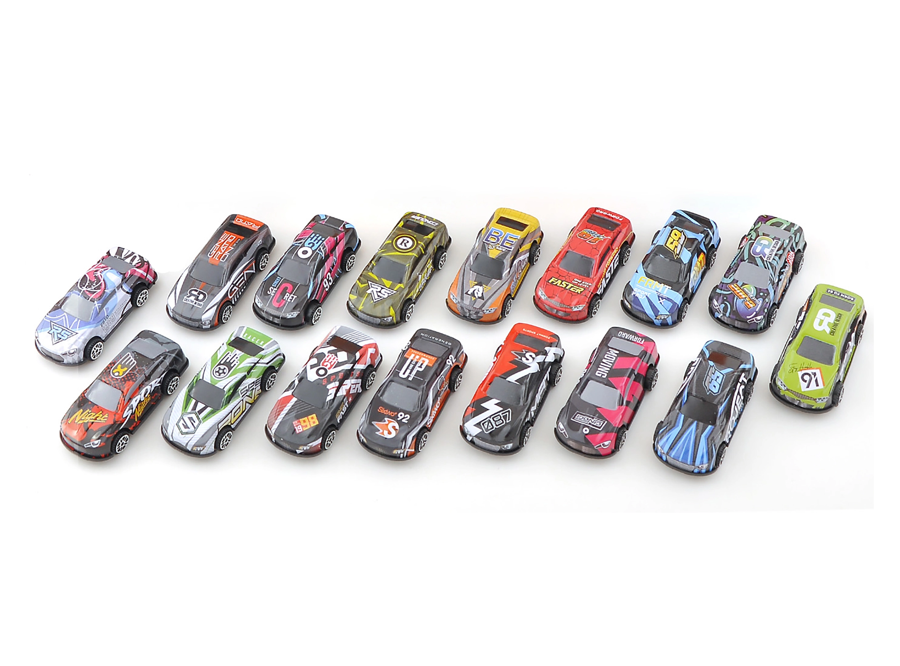 Závodní auto s volnými koly 6,8 cm