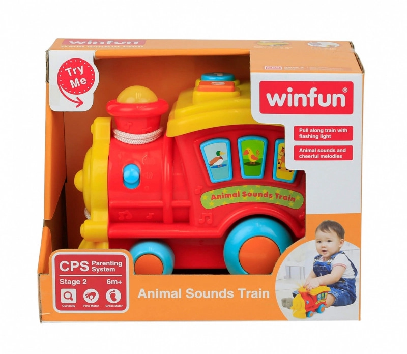 Smily Play Lokomotiva edukační 21 cm na baterie se světlem a zvukem zvířátek