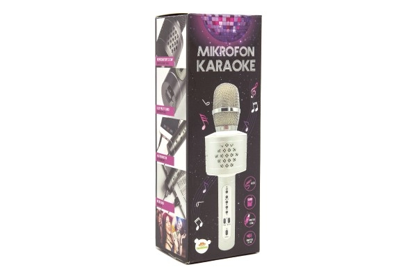 Levně Karaoke mikrofon Bluetooth s ozvučením a efektem echo – Stříbrná