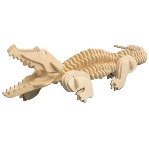 Levně Woodcraft dřevěné 3D puzzle krokodýl, 94 dílků