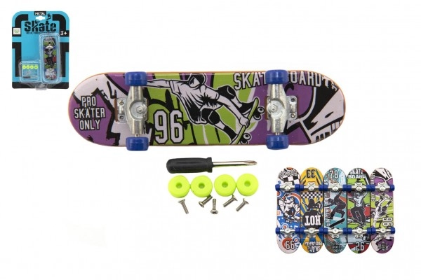 Levně Teddies Skateboard prstový šroubovací plast 9cm s doplňky mix barev