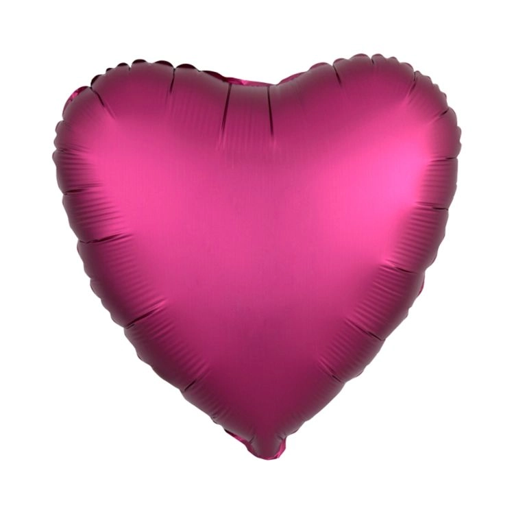 Fóliový balónek srdce vínové matné 43 cm